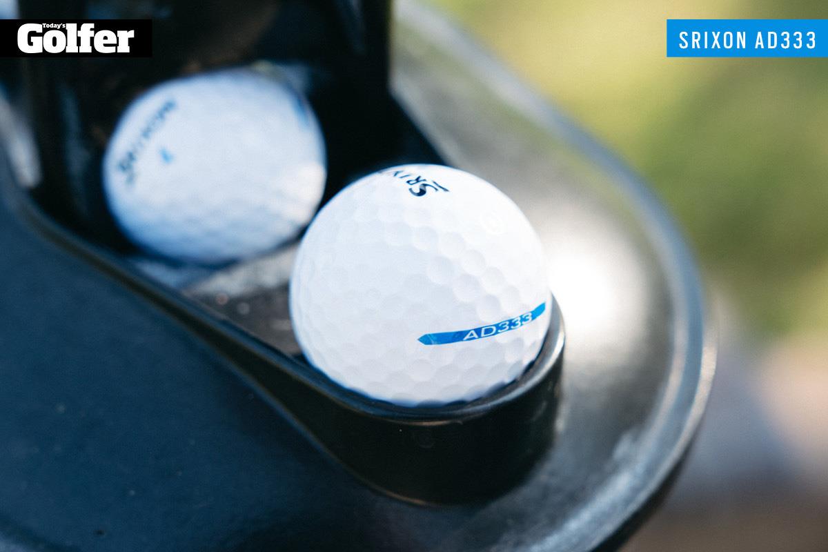 The 2021 Srixon AD333 golf ball has a new alignment aid.