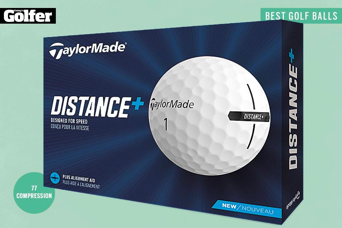 a TaylorMade Distance + é uma das melhores bolas de golfe para iniciantes e golfistas de clubes de alta desvantagem.